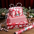 thumbnail image 2 of BIOBROWN Reversible Christmas Wrapping Paper - 17 Inch X 33 Feet (46.7 sq. ft. ttl.) - Joyful Santa Claus & Plaid Design Perfect for Xmas, Party, Holiday Gift Wrap, 2 of 7