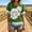 #0581-Green, variant on Women Wildflower Graphic Fringe Trim Crew Neck Short Sleeve Casual Summer T Shirt Khaki M Gift