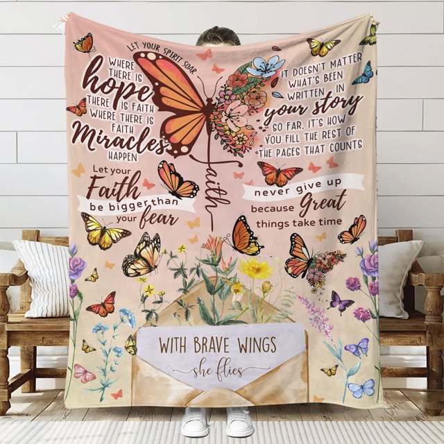3D Printed Flannel Blanket Air Conditioner Blanket Sofa Blanket Gift Blanket Butterfly Style