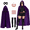 Adult Size, variant on Alaiyaky Purple Cape Costume Women's Halloween Cosplay Costume Purple Cosplay with Adjustable Red Gem Waist Belt
