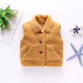 thumbnail image 2 of GiLiling Toddler Boys Girls Fleece Vest Kids Polar Fleece Zipper Jacket Sleevless Fall Winter Warm Outerwear with Pockets (Yellow, 5-6 Years), 2 of 7