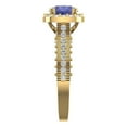 thumbnail image 3 of 2.7 ct Brilliant Round Cut VVS1 Tanzanite 14k Yellow Solid Gold Halo Solitaire with Accents Wedding Bridal Anniversary Engagement Ring size 4.5, 3 of 7