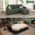 thumbnail image 4 of Marrber Reversible Modular Sofa Bed with Storage, Corduroy Green - Pull-Out Sleeper Sectional Couch, Space Saving Design, 4 of 8