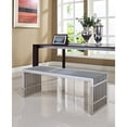 thumbnail image 4 of Pemberly Row 17" Large Modern Stainless Steel Bench in Silver, 4 of 4