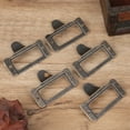 thumbnail image 2 of Label Pull Frame Handle, 6Pcs Medicine Cabinet Pulls Bronze Antique Non Rust  Waterproof With Mounting Screws For Jewelry Boxes, 2 of 8