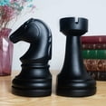 thumbnail image 3 of Decorative Bookends Chess Bookends, Black Book Ends Heavy Book Supports, Unique Bookends Decor for Office Home Desk Bookrack, 7"(L) x4(W) x7(H), 1Pair/2Piece, 3 of 6