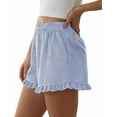 thumbnail image 4 of PRETTYGARDEN Womens Boxer Shorts Y2K Ruffle Shorts Summer Spring Lounge Striped Casual Beach Bottoms Pockets, 4 of 10