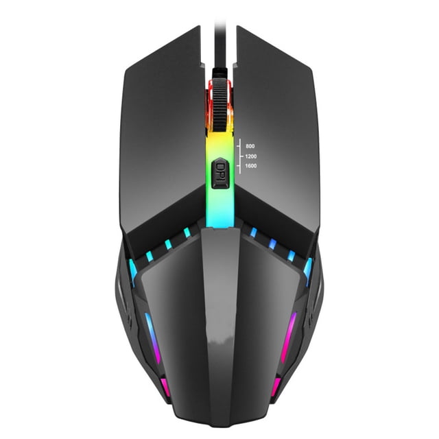 Ratón para juegos con cable 1600 DPI Luz LED USB Ratones de computadora Inicio RGB Gamer Computadora portátil de escritorio PC Mouse Inevent EL0775-00B