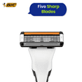 thumbnail image 6 of BIC Flex 5 Hybrid Men's Razor - 1 Handle, 4 Blade Refills & Aloe Vera Strips Disposable Razor | Pack of 4, 6 of 7