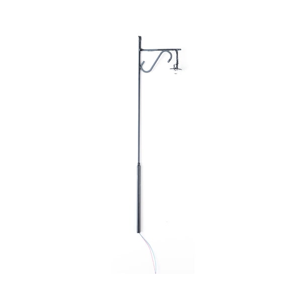 Billuyoard Lámparas de poste 1:50, lámpara de calle de tren de ferrocarril de 3V/12V, lámpara decorativa en miniatura DIY, de arena, suministros Artesanía Negro/Blanco cálido Billuyoard HA066529-02