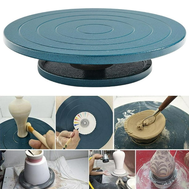 T-king Metal Pottery Banding Wheel Manual Turntable -Turnplate Clay  Sculpture Modelling Ceramics Heavy Duty Rotating Swivel Turntable (26CM)
