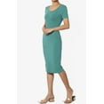 thumbnail image 3 of TheMogan Robe Midi Moulante en Jersey de Coton Extensible à Manches Courtes pour Femmes, 3 of 6