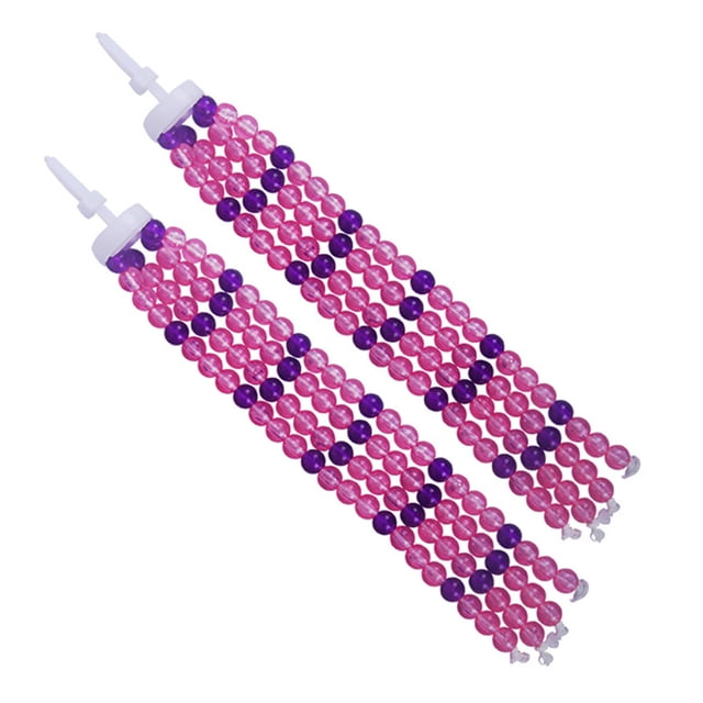 BRIGHTFUFU 2 pares de divertidas cuentas para manillar de bicicleta para niños, serpentinas, empuñaduras, borlas, scooter, accesorios para portabebés (rosa)