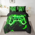 thumbnail image 2 of Erosebridal Video Game Bedding Sets King Size,Hexagon Honeycomb Bed in a Bag King size,Black Green Bedding King Size,Microfiber Male Bedroom Decor,Reversible,7-Piece, 2 of 6