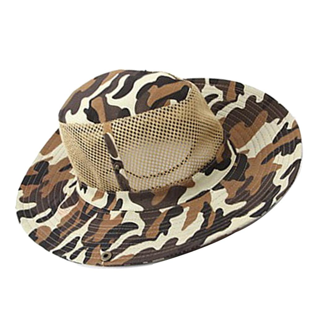 Mens Sunhat Hat Reversible Cotton Green Camouflage Brown Washable Packable 58cm 
