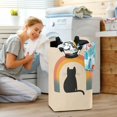 thumbnail image 5 of Yayeee Freestanding Laundry Hamper with Handle Collapsible Large Storage Basket for Clothes, Beige Cat Rainbow, 5 of 7