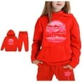 thumbnail image 4 of Kids Boys Girls Sweatsuit Set,2 Piece Long Sleeve Red Pullover Hoodie Sweatpants Winter Clothes Toddler 3-4 Yeats Boys Clothes Cute&nbsp;Boys Girls&nbsp;Clothing, 4 of 6