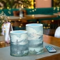 thumbnail image 3 of Yayeee Flameless Candles with Remote Flickering Battery Operated Multi Color Changing, Watercolor Mountatin, 3 of 7