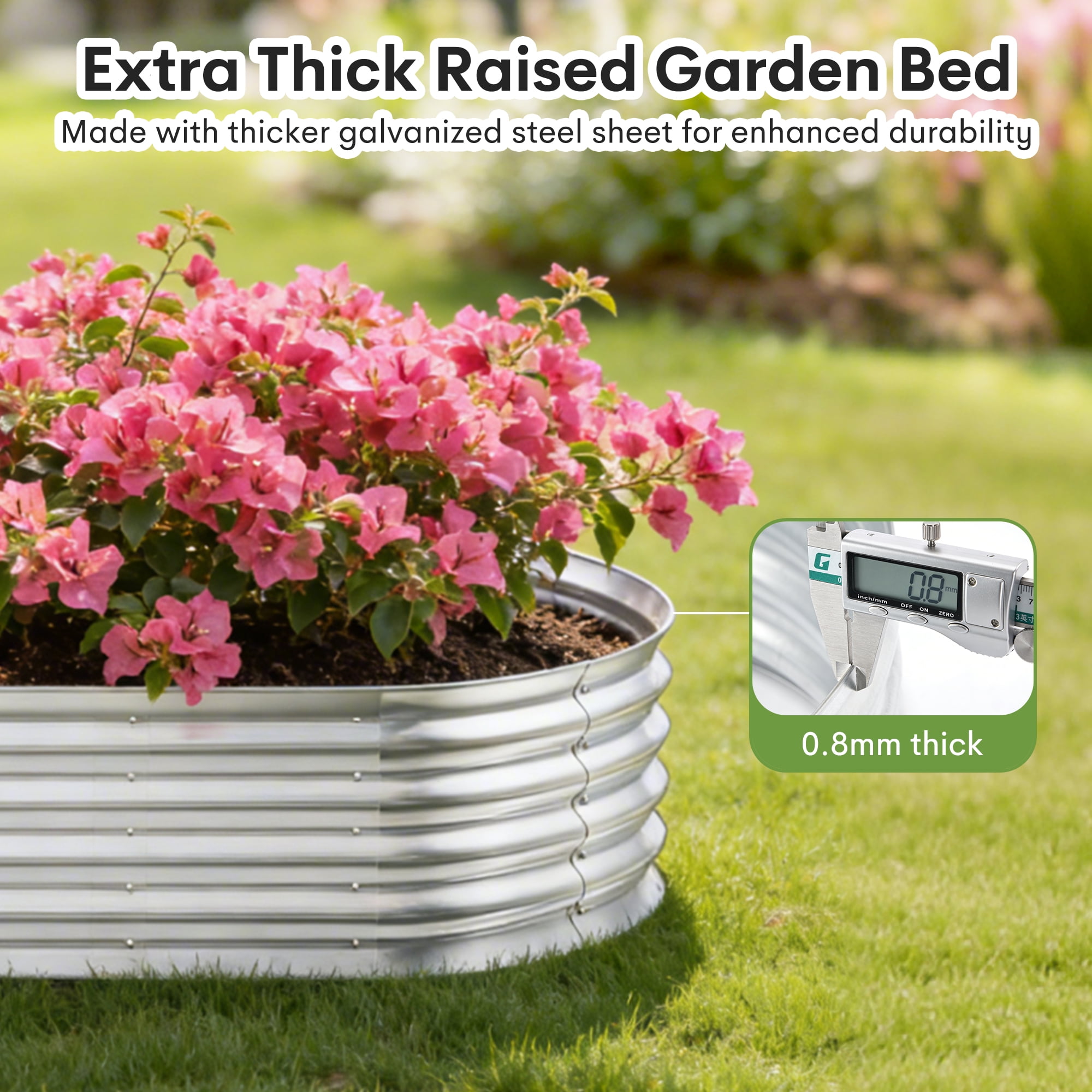 CityOut Raised Garden Bed Kit,4 Pack 4×2×1ft Raised Garden Boxes Outdoor for Vegetables and Flowers,Silver