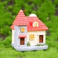 thumbnail image 4 of Mini House Figurine Miniature Resin House Building Model for Fairy Garden Moss Landscape DIY Craft Home Decor, 4 of 8