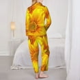 thumbnail image 5 of Junzan 3d Sunflowers Print Womens Pajama Sets,Long Sleeve Button Down For Women Pjs 2 Piece, 5 of 9