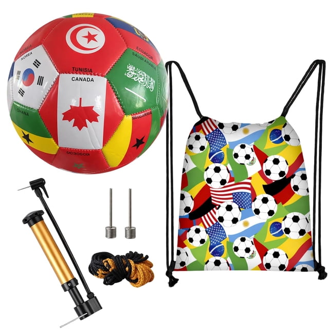 Set de balón de fútbol MIRJXB Mundial 2026 talla 5 con bomba