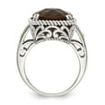 thumbnail image 2 of 925 Sterling Silver With Real 14kt Smoky Quartz Ring Size: 8; for Adults and Teens; for Women and Men, 2 of 6