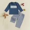 thumbnail image 2 of UAYOTSE Baby Toddler Boy 9M 12M 18M 3T Playwear 2 Piece Soft Clothes and Pants Fall Winter Outfit Set Cute Clothes for Little Boys Playwear,Sizes 2-3 Years, 2 of 6