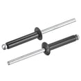 thumbnail image 1 of Unique Bargains 4mm x 20mm Aluminum Open End Flat Round Head Blind Rivets, Black 25 Pack, 1 of 5
