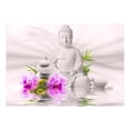 thumbnail image 2 of Tiptophomedecor Peel and Stick Zen Wallpaper Wall Mural - Buddha And Violet Orchids - Removable Wall Decals, 2 of 3