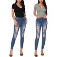 thumbnail image 4 of ORUYROP Combinaison à Manches Courtes et Manches Courtes Deep V Neck pour Vêtements pour Femmes, 4 of 5