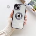 thumbnail image 1 of Funda de teléfono con agujero de logotipo chapado en oro de lujo para iPhone 14 13 12 Pro Max 11 XS 7 8 Plus, protección de cámara con logotipo transparente de silicona suave Tan Jianjun unisex, 1 of 2