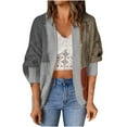 thumbnail image 1 of vdgthytj Cardigan Sweaters for Women Plus Size Long Sleeve Color Block Knitwear Fall Winter Open Front Clothes, 1 of 5