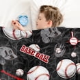 thumbnail image 3 of Kainsy Baseball Throw Blanket for Boys, Blue Soft Plush Flannel, Stars for Toddler Couch, 30x40 inch, 3 of 9