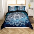 thumbnail image 1 of Erosebridal Damask Flower Comforter Cover Queen, Mystic Galaxy Bedding Queen Size, Bohomian Style Decor, Reversible 3pcs（No Comforter）, 1 of 7