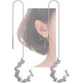 thumbnail image 1 of 925 Sterling Silver Wave Cuff Earrings Wrap Tassel Earrings for Women Teen Girls Dangle Earrings Threader Chain----silver--Product code 80373 silver, 1 of 5