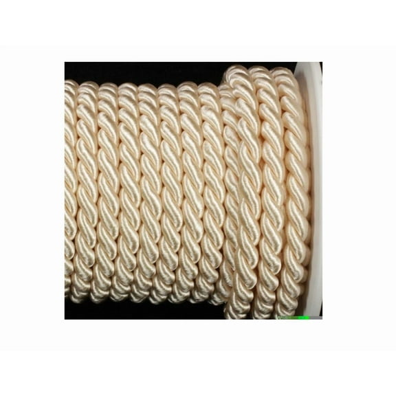 The Ribbon People Cream White Braided Cording Wired Craft Ribbon 0.25" x 17 Yards