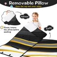 thumbnail image 3 of Black and Gold Marble Pattern Teens Toddler Nap Mat with Pillow, Sleeping Mat Bag for Preschool Daycare 59"x22", 3 of 6