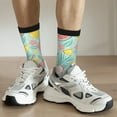 thumbnail image 6 of KLL Bright Peach Print Cool Socks Men's Women's Crew Socks Funny Crazy Novelty Stockings, 6 of 6