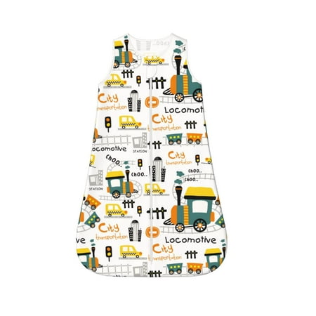 

Cauagu Transportation Cartoon for Infant Wearable Blanket Unisex Girl Boy Swaddle Transition Sack - Newborn Essentials Sleep Clothes-X-Large