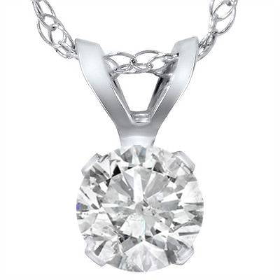 Pompeii 3/4ct Diamond Solitaire Pendant 14K White Gold (H-I,I2-I3)