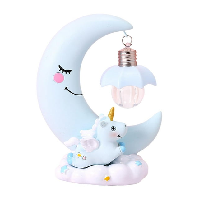 Luz de noche de , luz nocturna LED, regalo para niños y niñas, lámpara de noche, estatua de resina, estatuilla para mesita de noche, Azul