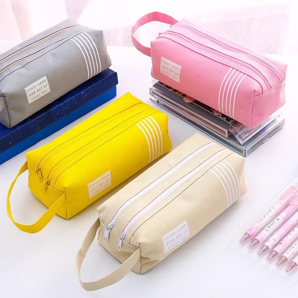 Simple Zipper Pencil Bag Pen Case Cosmetic Pouch School Stationery