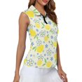 thumbnail image 4 of Whosucclay Lemon Flowers Womens Golf Shirt for Ladies, Breathable Golf Shirts Sleeveless Soft Golf Top, 4 of 8