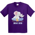 thumbnail image 3 of Inktastic Big Sis Cute Elephants with Moon and Stars Youth T-Shirt, 3 of 5