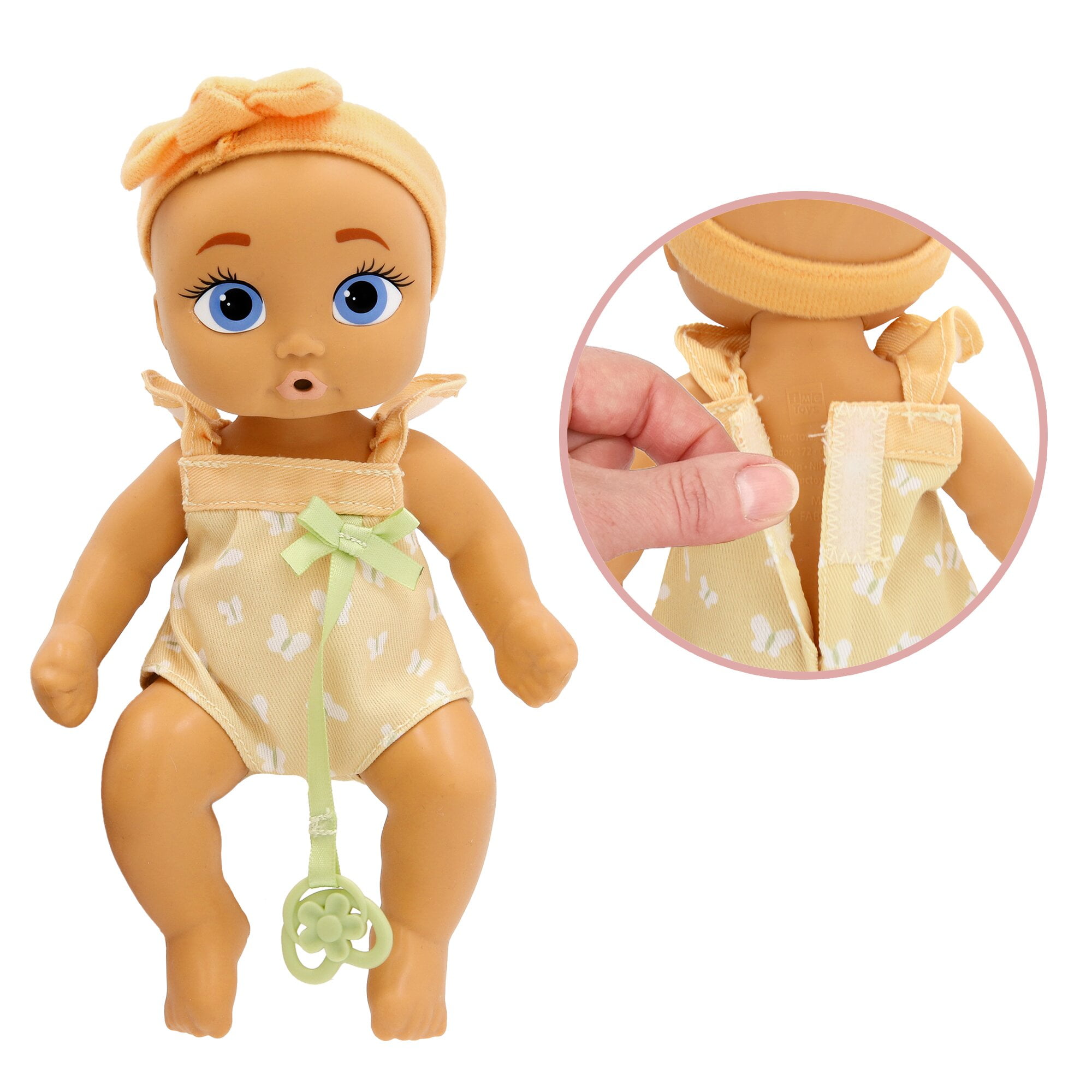 Be Loved Babies Mini Rowan Realistic Doll, Soft Skin, Yellow Outfit, 9-inch tall, 18M+