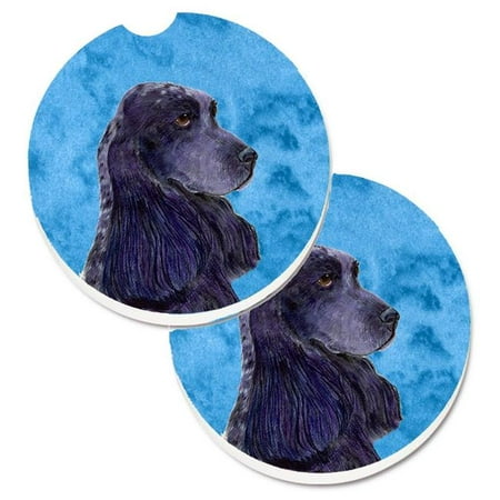 

Blue Cocker Spaniel Set of 2 Cup Holder Car Coaster