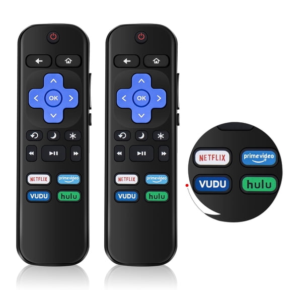 (Pack of 2) Remote Control Replacement Only for Roku TVs, Suitable for TCL Roku/Onn Roku/Insignia Roku/Hisense Roku/Sharp Roku/Element Roku TVs