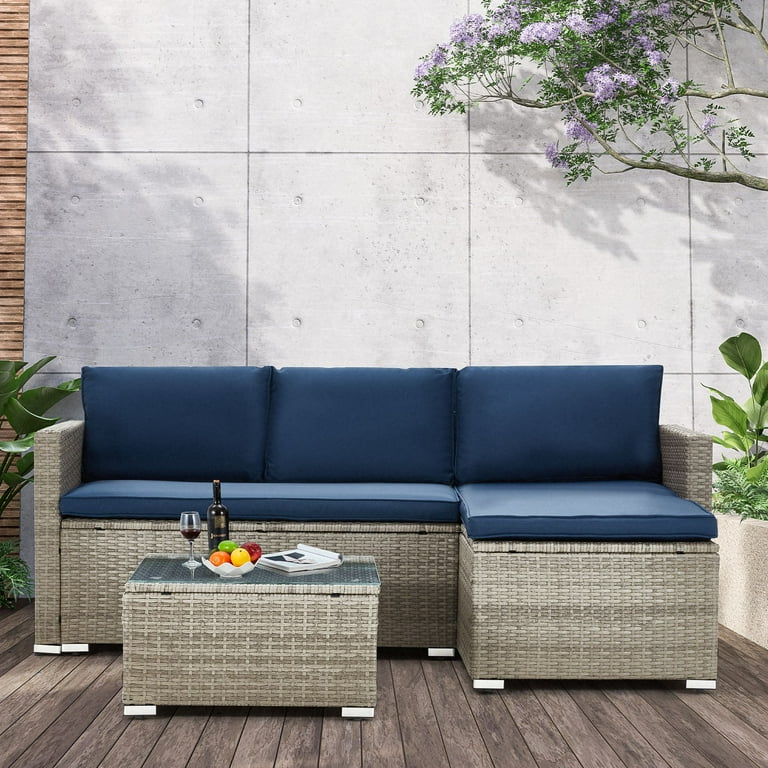 Grey Rattan Homebase Garden Dining Grey Rattan Corner Sofa