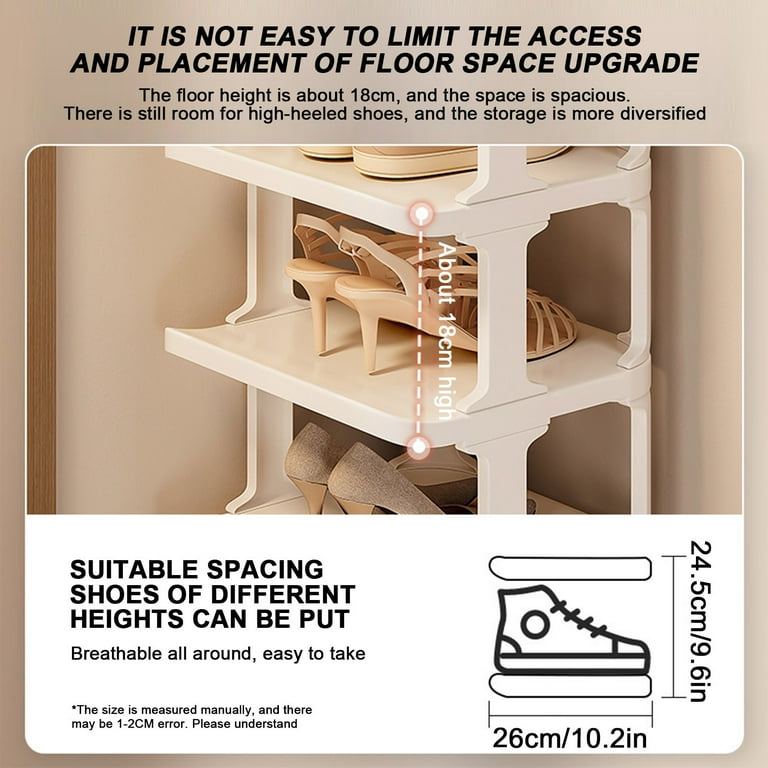 Smiry Shoe Rack, 3 Tier Bamboo Shoe Organizer, Stackable Free Standing Wooden Shoe Storage Shelf For Closet, Entryway, Front Door Entrance, Natural